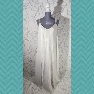 RVCA White Ivory Strappy Gauze Maxi Dress